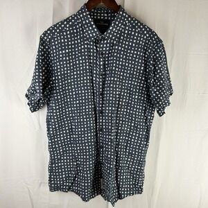 Rodd And Gunn Notown Shirt Mens XL Sports Fit Blue Linen Short‎ Sleeve Button Up